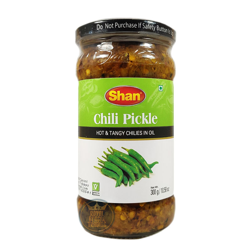 Hot chili pickle with intense flavor.
